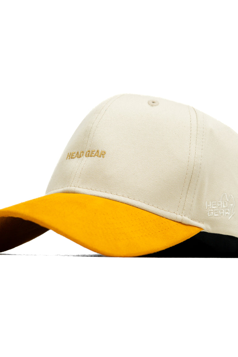 HEAD GEAR YELLOW AND OFF WHITE STRUCTURED CAP