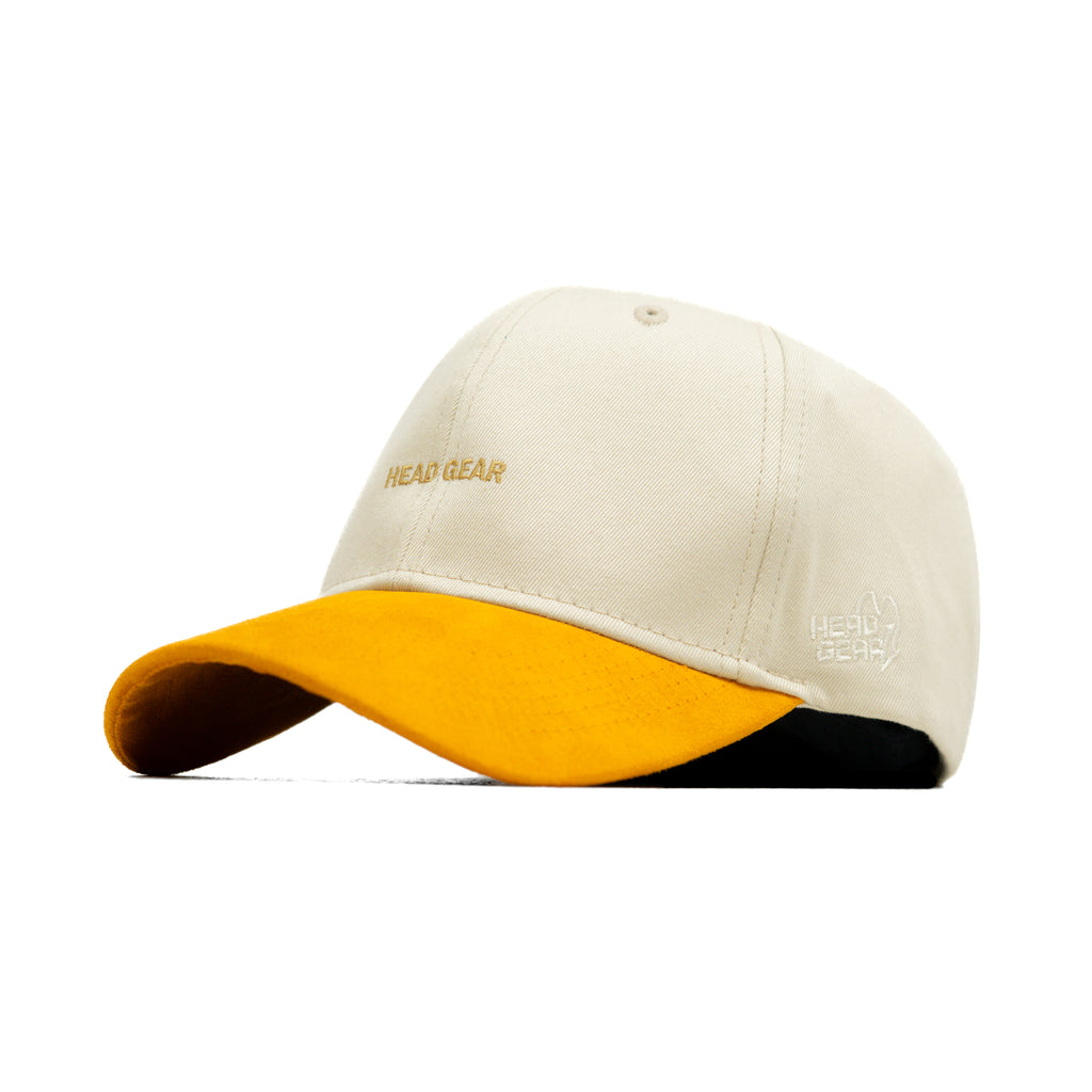 HEAD GEAR YELLOW AND OFF WHITE STRUCTURED CAP