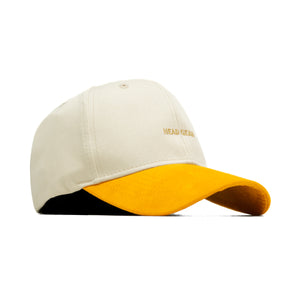 HEAD GEAR YELLOW AND OFF WHITE STRUCTURED CAP