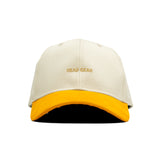 HEAD GEAR YELLOW AND OFF WHITE STRUCTURED CAP