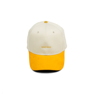 HEAD GEAR YELLOW AND OFF WHITE STRUCTURED CAP