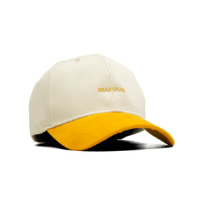 HEAD GEAR YELLOW AND OFF WHITE STRUCTURED CAP