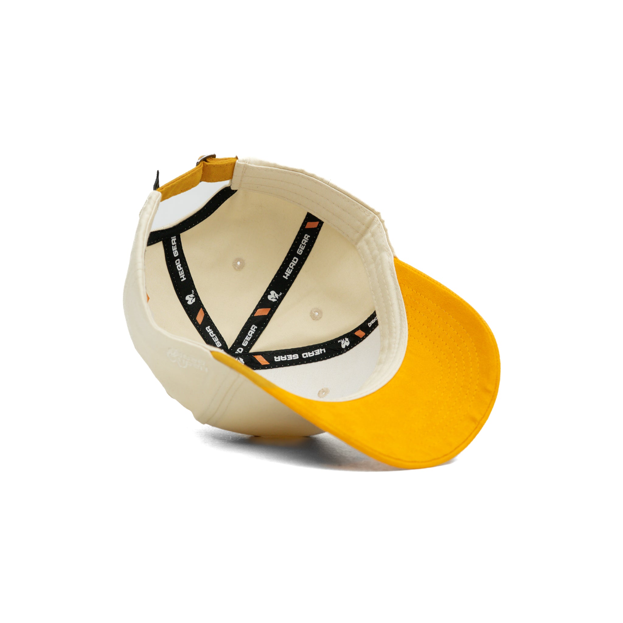 HEAD GEAR YELLOW AND OFF WHITE STRUCTURED CAP
