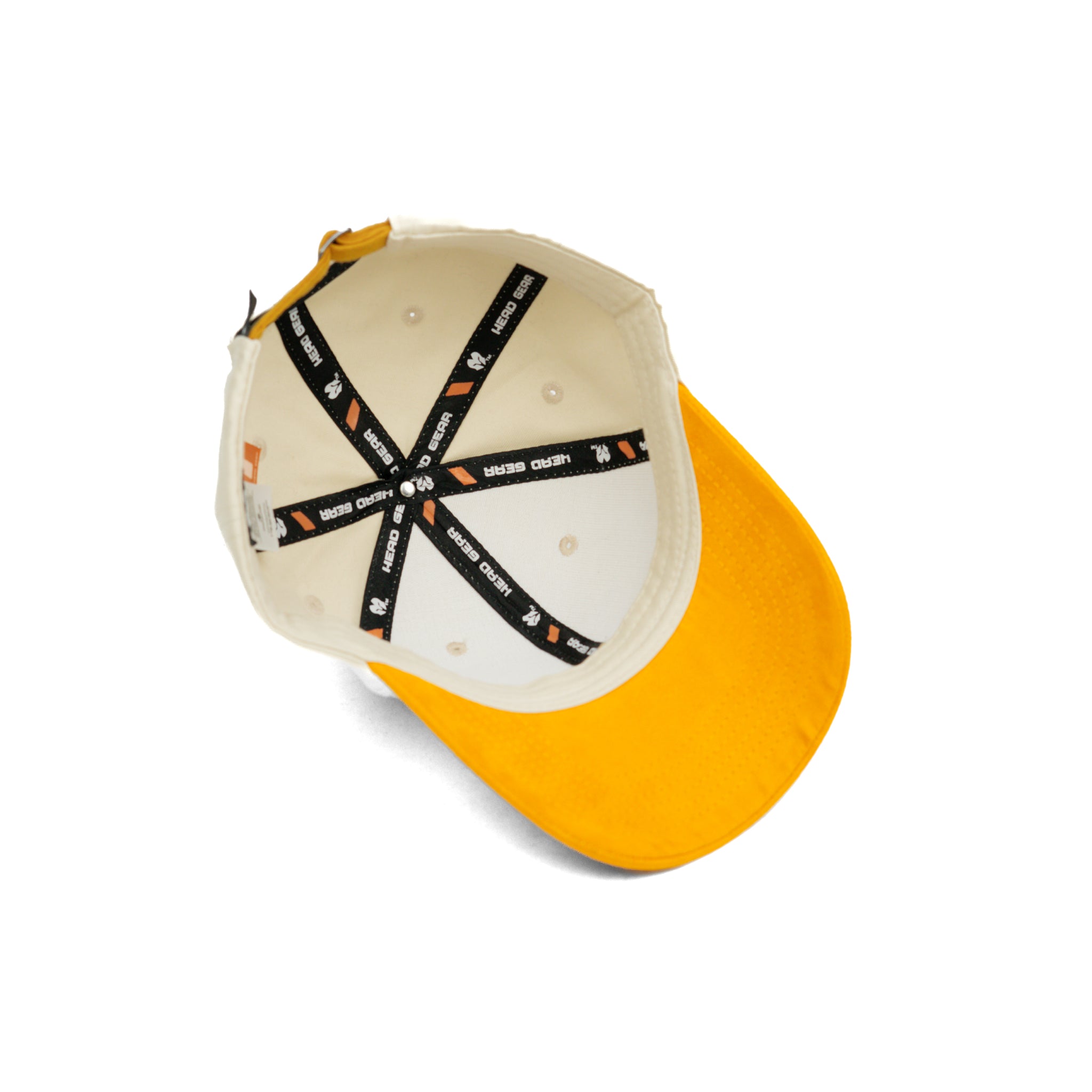 HEAD GEAR YELLOW AND OFF WHITE STRUCTURED CAP