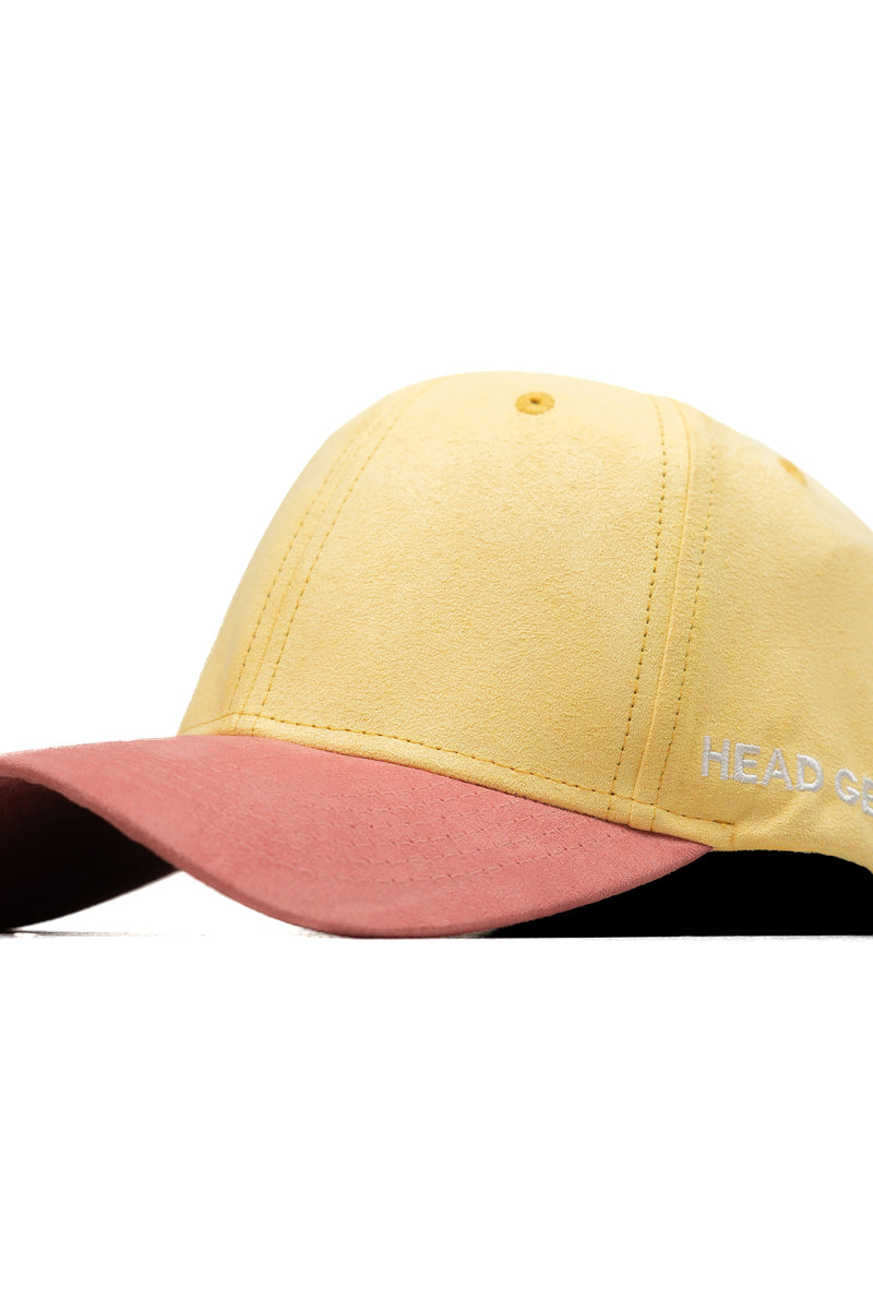 HEAD GEAR YELLOW BABY PINK DUAL TONE STRUCTURED CAP
