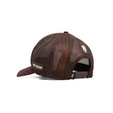 HEAD GEAR RED WINE TRUCKER LEATHER PATCH CAP
