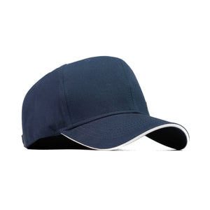 HEAD GEAR NAVY BLUE RUSTIC METAL PATCH SANDWICH CAP