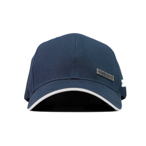 HEAD GEAR NAVY BLUE RUSTIC METAL PATCH SANDWICH CAP