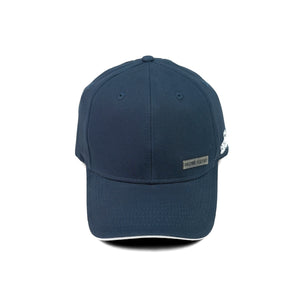 HEAD GEAR NAVY BLUE RUSTIC METAL PATCH SANDWICH CAP