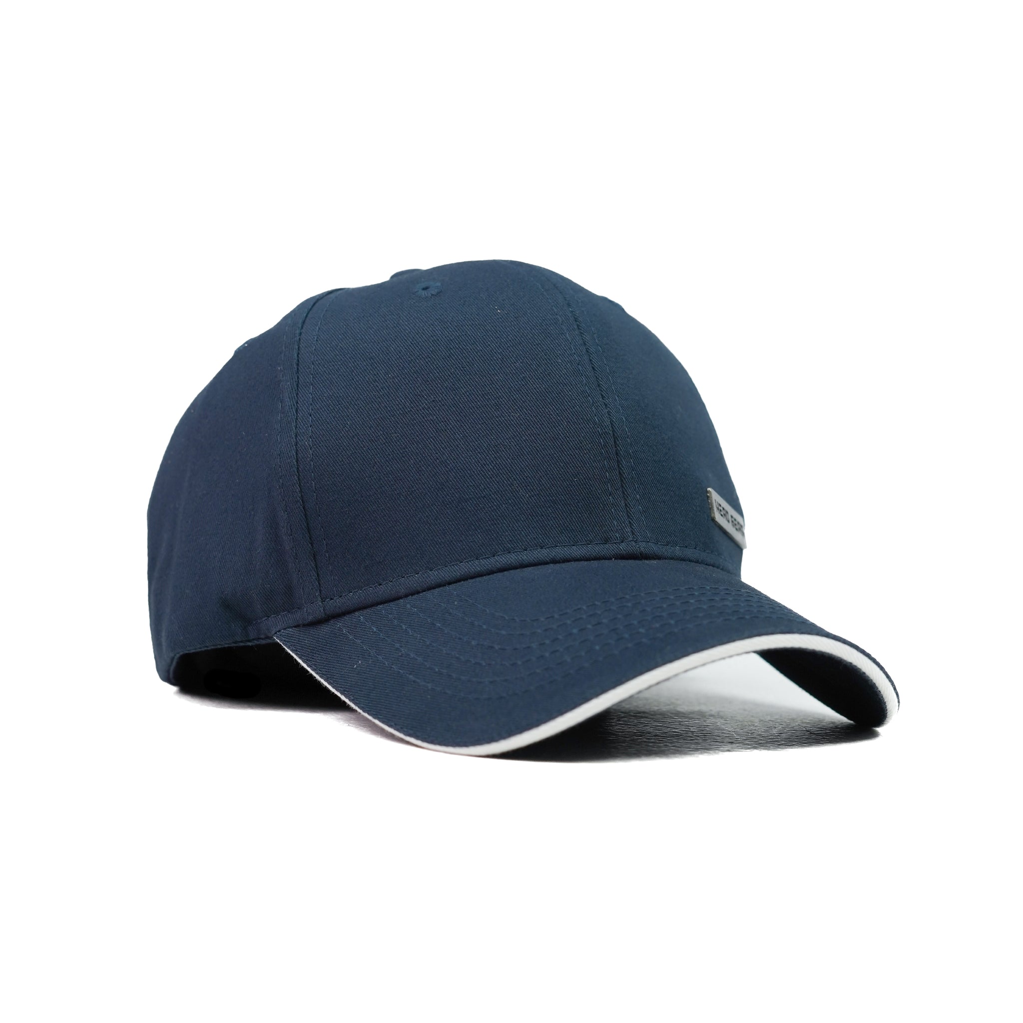 HEAD GEAR NAVY BLUE RUSTIC METAL PATCH SANDWICH CAP