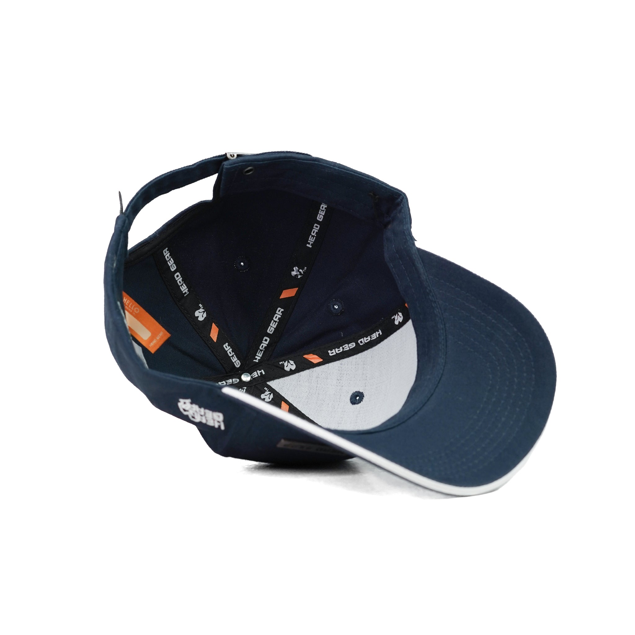 HEAD GEAR NAVY BLUE RUSTIC METAL PATCH SANDWICH CAP