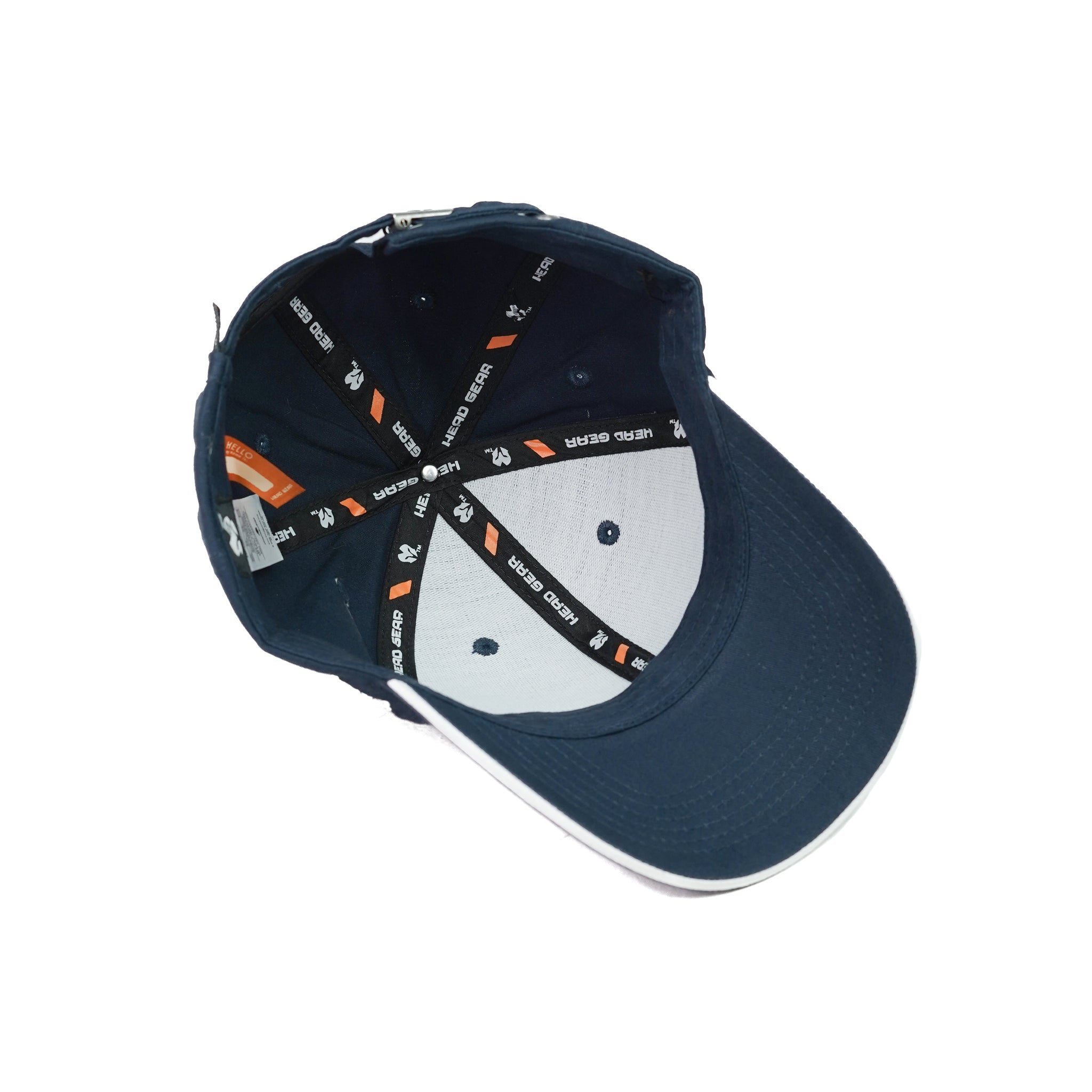 HEAD GEAR NAVY BLUE RUSTIC METAL PATCH SANDWICH CAP
