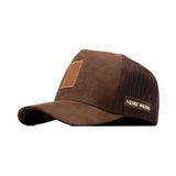 HEAD GEAR CHOCOLATE TRUCKER LEATHER PATCH CAP