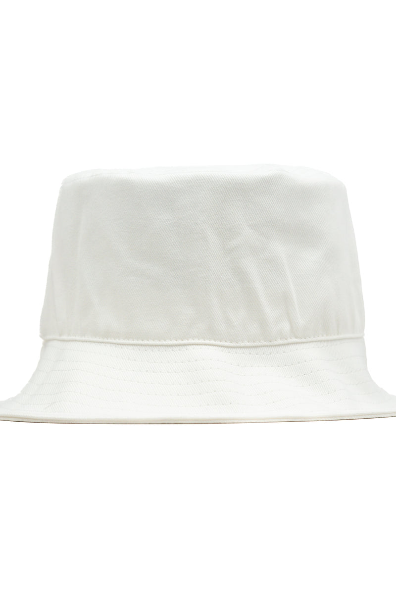 HEAD GEAR BASIC WHITE BUCKET HAT
