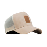 HEAD GEAR OFF-WHITE TRUCKER LEATHER PATCH CAP