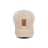 HEAD GEAR OFF-WHITE TRUCKER LEATHER PATCH CAP