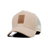 HEAD GEAR OFF-WHITE TRUCKER LEATHER PATCH CAP