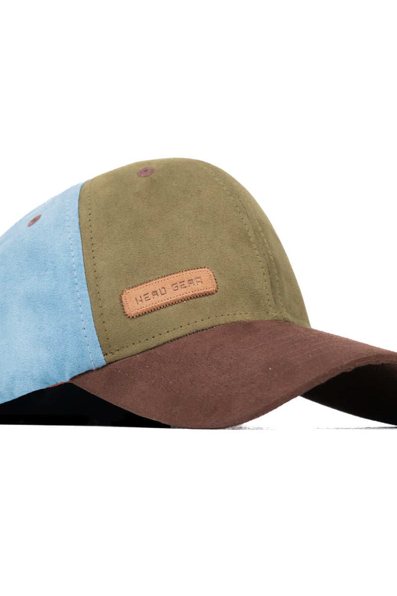 HEAD GEAR FOUR FIESTA SUEDE CAP - OLIVE