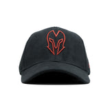 HEAD GEAR BLACK AND RED CONTRAST SUEDE CAP