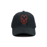 HEAD GEAR BLACK AND RED CONTRAST SUEDE CAP