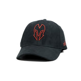 HEAD GEAR BLACK AND RED CONTRAST SUEDE CAP