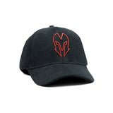 HEAD GEAR BLACK AND RED CONTRAST SUEDE CAP