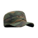 HEAD GEAR GREEN CAMO WITH LEATHER PATCH CAPTAIN'S CAP