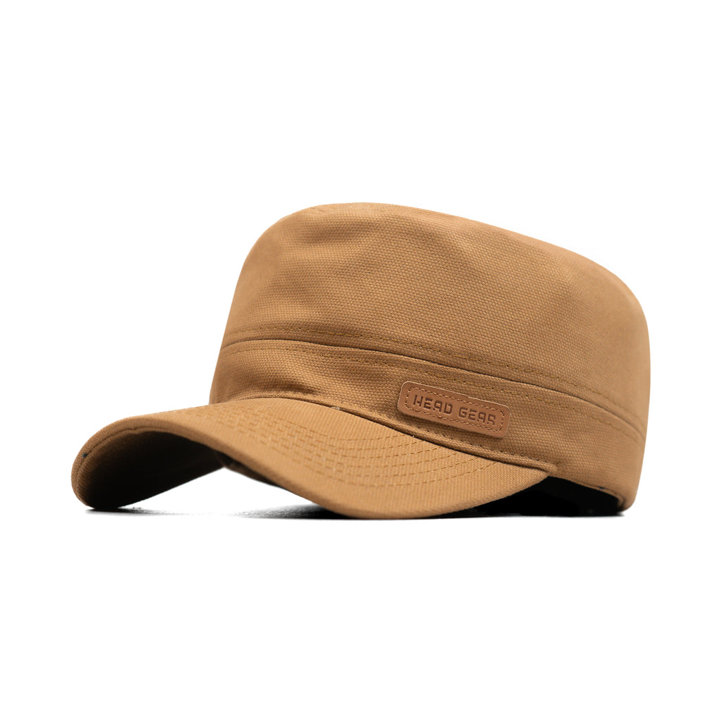 HEAD GEAR BROWN WITH LEATHER PATCH CAPTAIN'S CAP