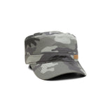 HEAD GEAR GREY CAMO WITH LEATHER PATCH CAPTAIN'S CAP