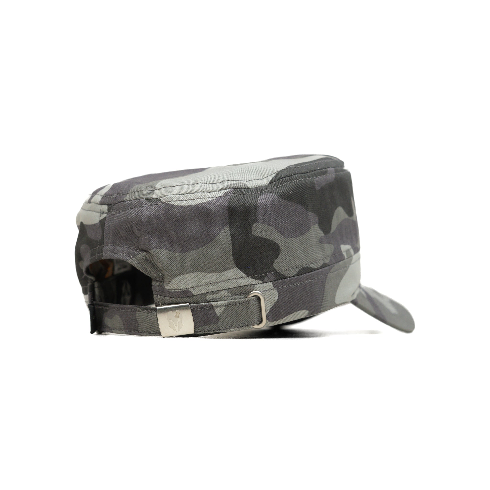 HEAD GEAR GREY CAMO WITH LEATHER PATCH CAPTAIN'S CAP