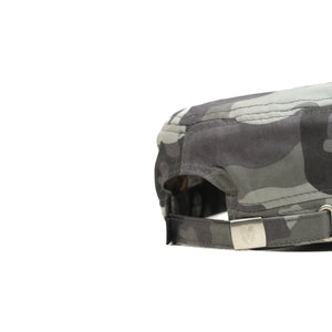 HEAD GEAR GREY CAMO WITH LEATHER PATCH CAPTAIN'S CAP