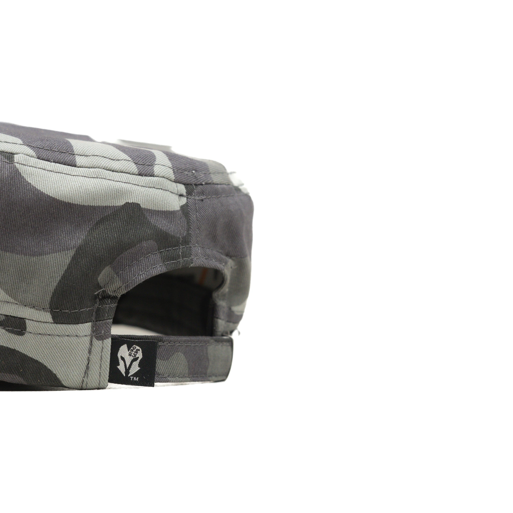 HEAD GEAR GREY CAMO WITH LEATHER PATCH CAPTAIN'S CAP