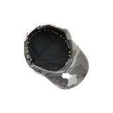 HEAD GEAR GREY CAMO WITH LEATHER PATCH CAPTAIN'S CAP