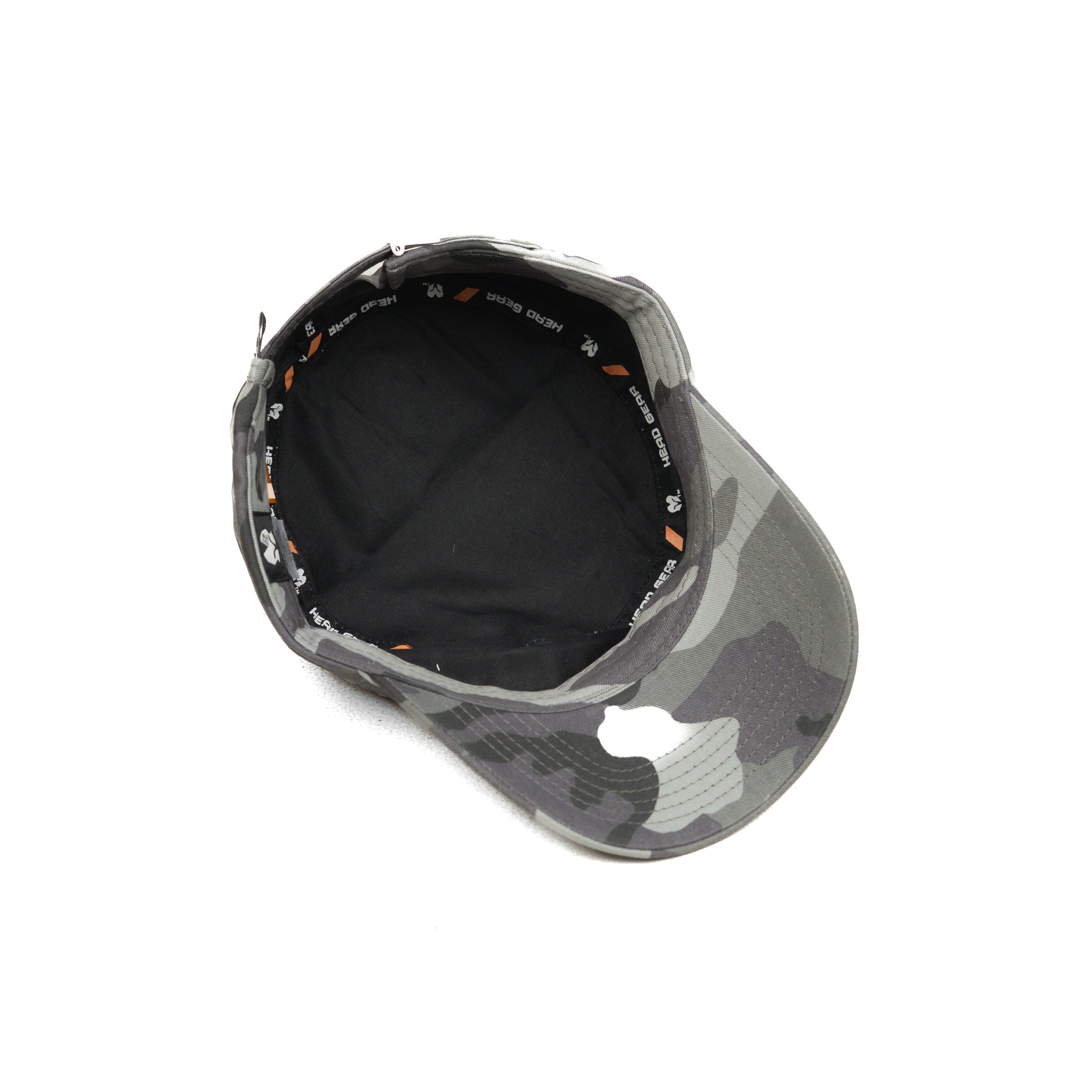 HEAD GEAR GREY CAMO WITH LEATHER PATCH CAPTAIN'S CAP