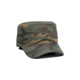 HEAD GEAR GREEN CAMO WITH LEATHER PATCH CAPTAIN'S CAP