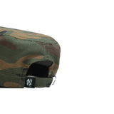 HEAD GEAR GREEN CAMO WITH LEATHER PATCH CAPTAIN'S CAP