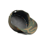 HEAD GEAR GREEN CAMO WITH LEATHER PATCH CAPTAIN'S CAP