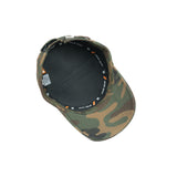 HEAD GEAR GREEN CAMO WITH LEATHER PATCH CAPTAIN'S CAP
