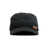 HEAD GEAR BLACK WITH LEATHER PATCH CAPTAIN'S CAP