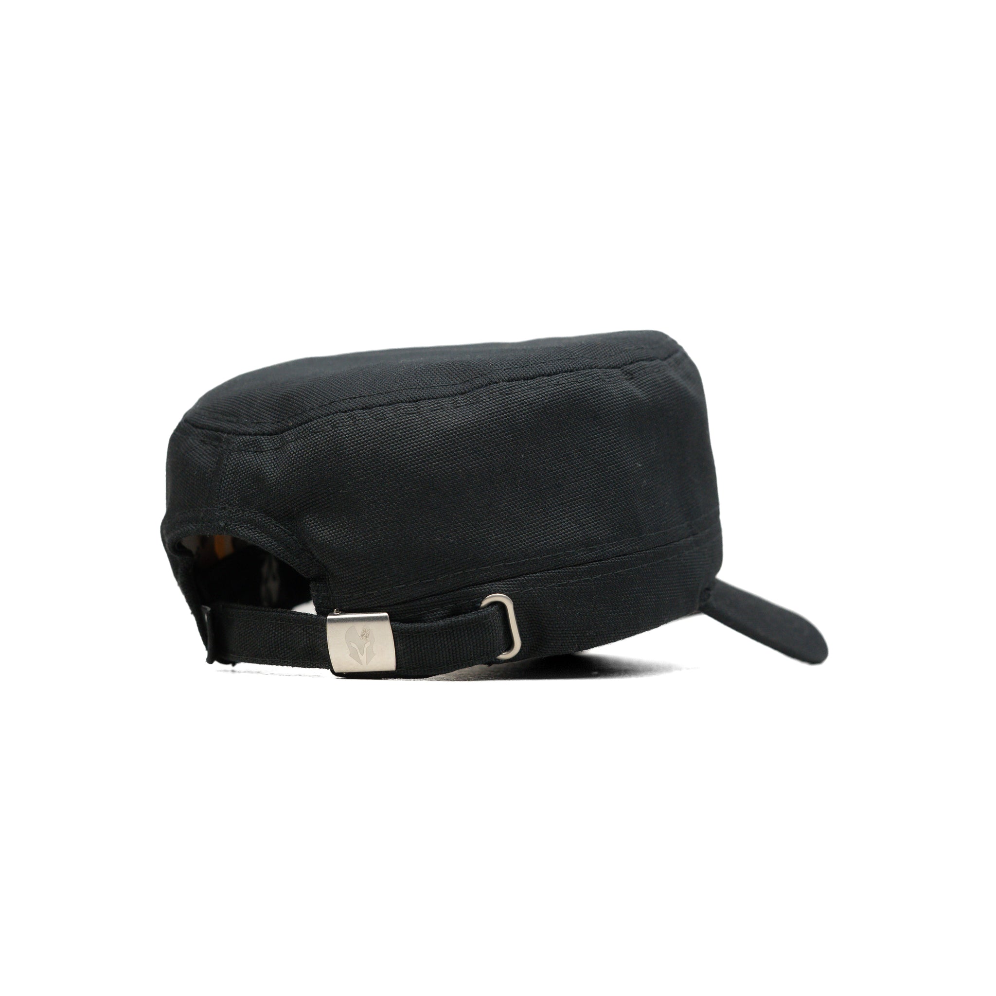 HEAD GEAR BLACK WITH LEATHER PATCH CAPTAIN'S CAP