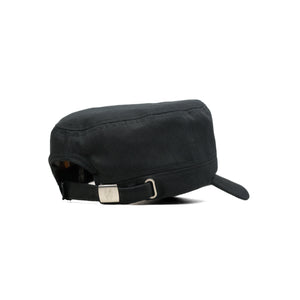HEAD GEAR BLACK WITH LEATHER PATCH CAPTAIN'S CAP