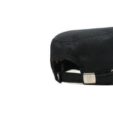 HEAD GEAR BLACK WITH LEATHER PATCH CAPTAIN'S CAP