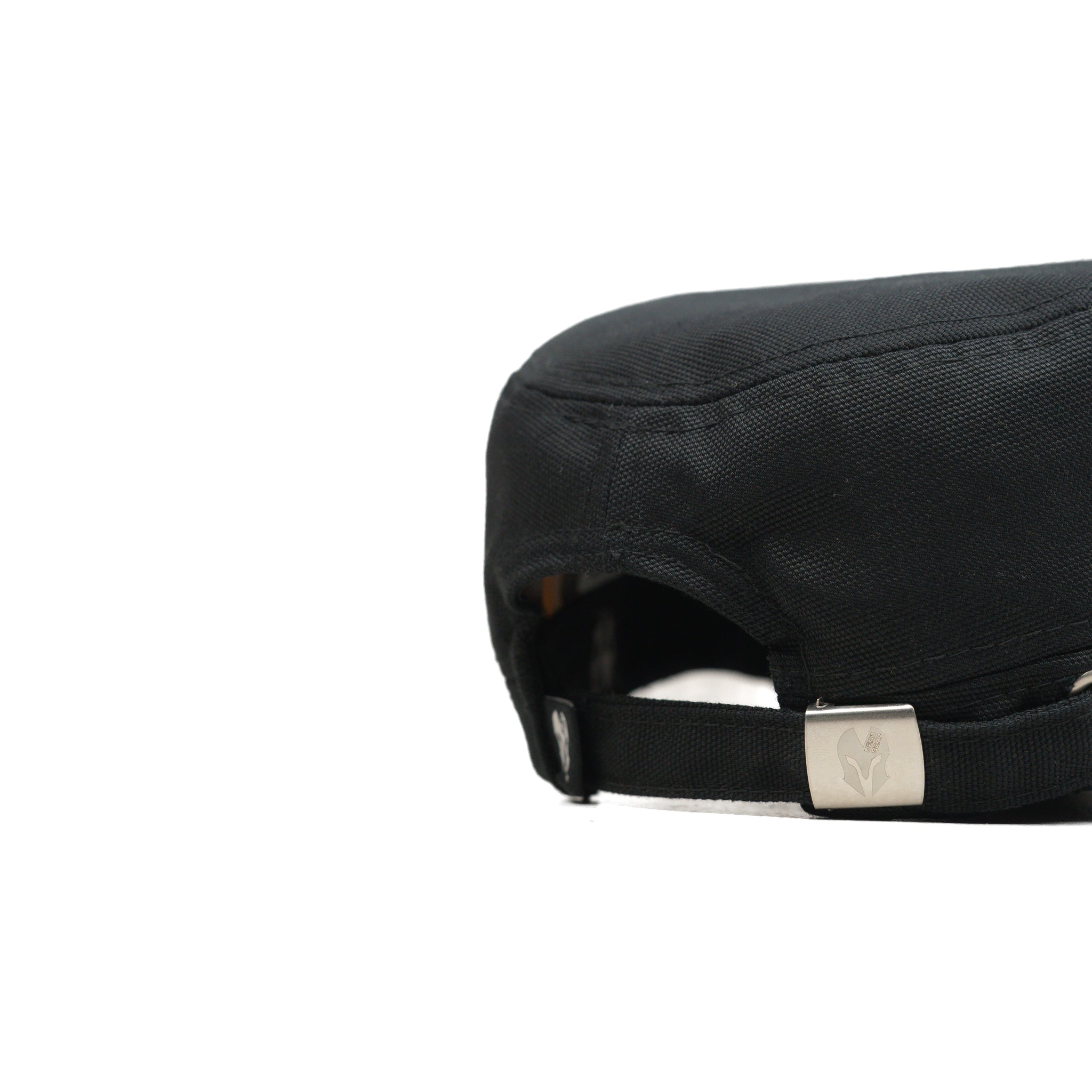 HEAD GEAR BLACK WITH LEATHER PATCH CAPTAIN'S CAP
