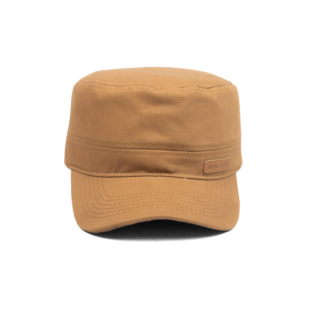 HEAD GEAR BROWN WITH LEATHER PATCH CAPTAIN'S CAP