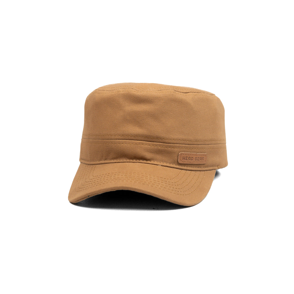 HEAD GEAR BROWN WITH LEATHER PATCH CAPTAIN'S CAP