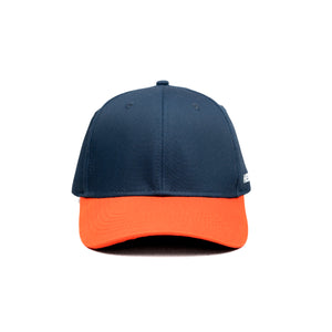 HEAD GEAR NAVY BLUE ORANGE DUAL TONE STRUCTURED CAP