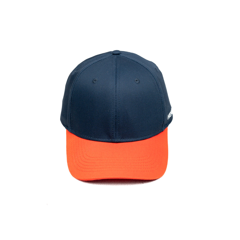 HEAD GEAR NAVY BLUE ORANGE DUAL TONE STRUCTURED CAP