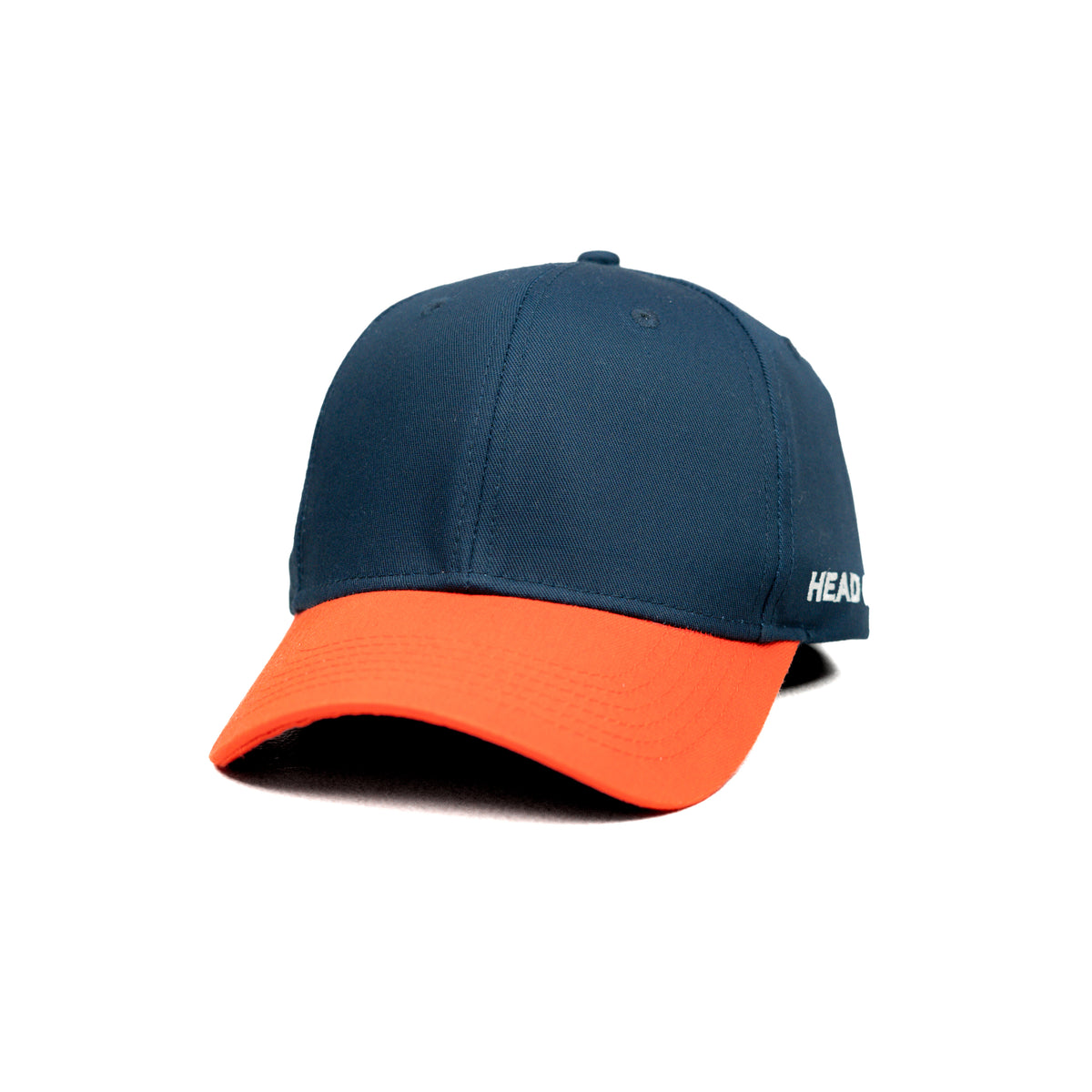 HEAD GEAR NAVY BLUE ORANGE DUAL TONE STRUCTURED CAP