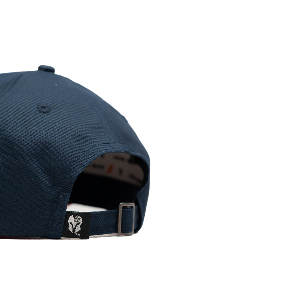 HEAD GEAR NAVY BLUE ORANGE DUAL TONE STRUCTURED CAP