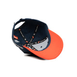 HEAD GEAR NAVY BLUE ORANGE DUAL TONE STRUCTURED CAP